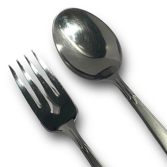 Oneida Satin Accent Flatware Salad Fork / Soup Spoon Stainless Steel Replacement - Picture 4 of 7